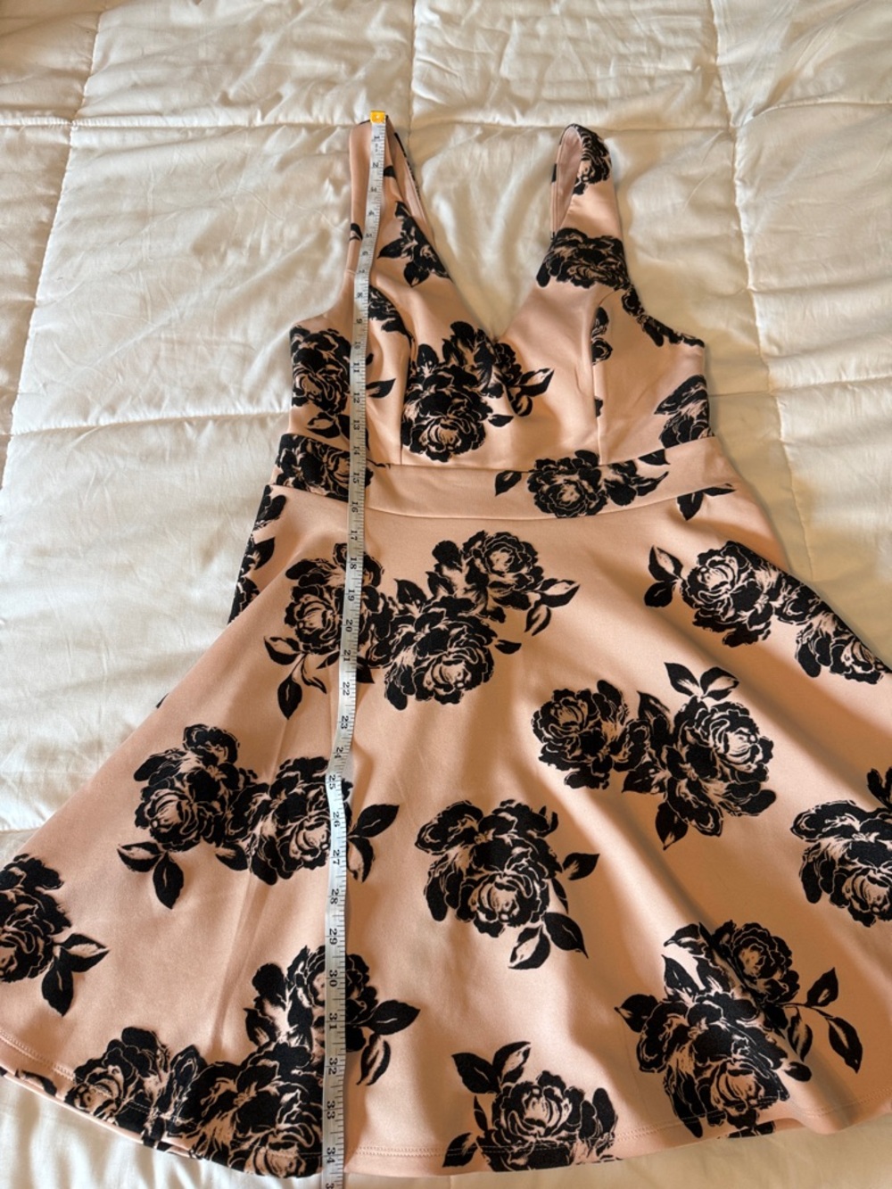 Trixxi Blush Pink Mini Dress with Black Floral Print - Picture 4 of 8
